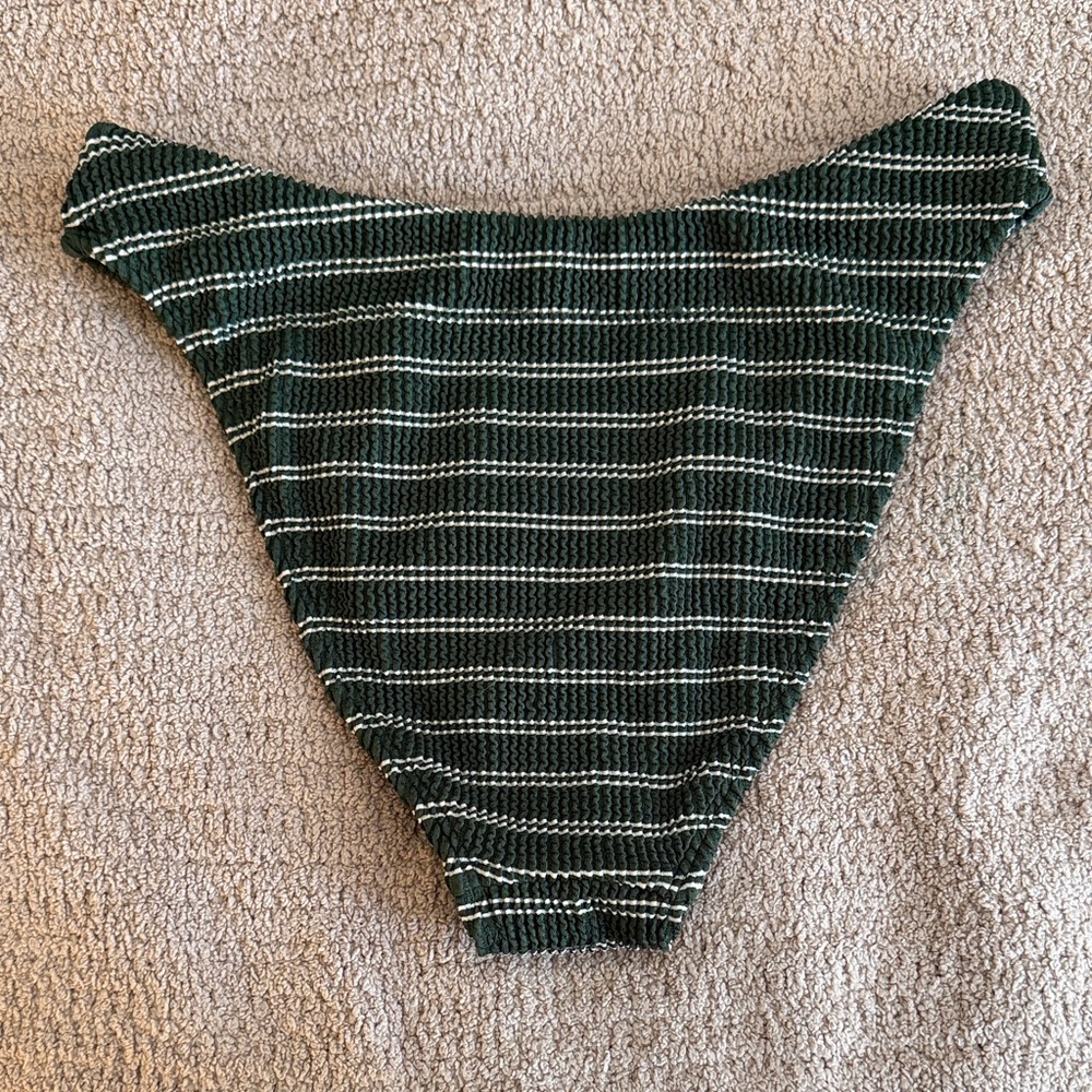 NWT Abercrombie & Fitch Green Striped Bikini Bottom - Picture 3 of 4
